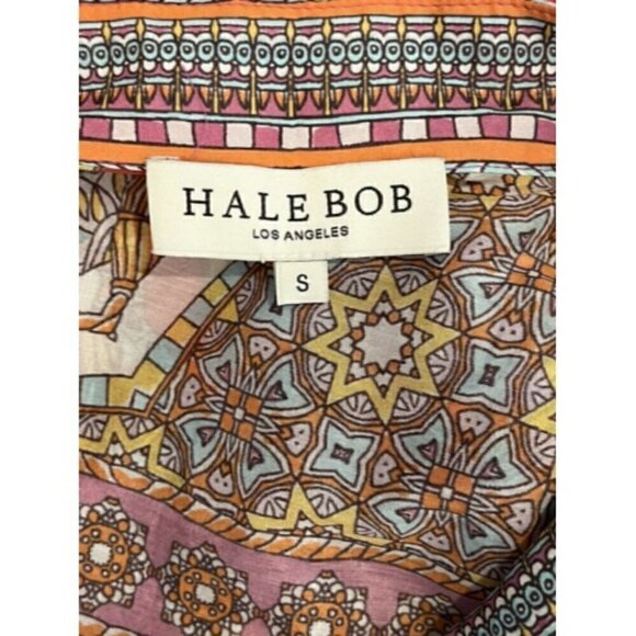 HALE BOB Joanna Voile Fuchsia Beaded Long Flared Sleeve Tunic Top Blouse - Picture 12 of 12